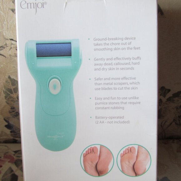 NEW Emjoi Micro-Pedi Ultra Callus Remover 2 Rollers ~ Turquoise Color ~ NIB - Picture 2 of 10